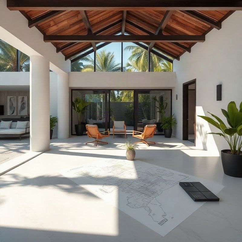 Floor plans on a consultation table